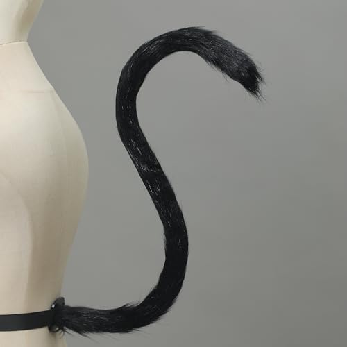 QUICOMP Cat Ears Tail Costume Cat Ear Headband Fox Ear Tail Cat Cosplay Props (Black) — view 3