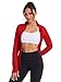 VUTRU Women's Workout Jackets Full Zip Athletic Tops Lightweight Gym Yoga Running Jacket with (Red,L)