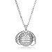 Produktbild Yaomiao Foto Halskette Medaillon Erweitern Foto Halskette Medaillon Ball Medaillon mit Flügel Design und Lange Kette Geschenk Schmuck Dekoration zum Vatertag Jubiläum Valentinstag Geburtstag (Silver)