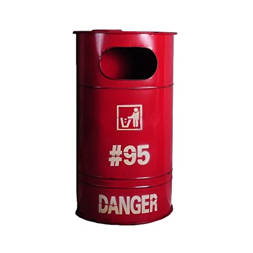 Papelera roja industrial para eliminar desorden en oficinas, patios y hoteles