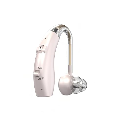 Image of Fastwell F25 Rechargeable Hearing Aid for Adults & Seniors, Behind-the-Ear Design, 30 Min Quick Charge, Noise Reduction, Single Ear With 6-Month Warranty (Rose Gold)