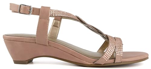 Image of LONDON FOG Womens Macey Demi-Wedge Dress Sandals