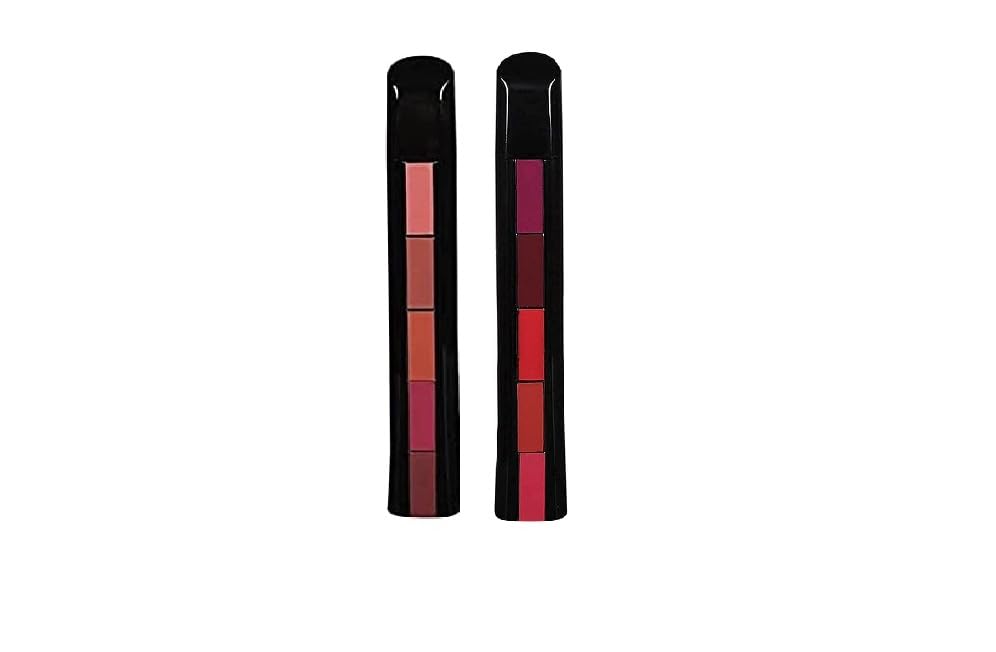 Cazo 5 in 1 Lipsticks Combo Set, Red & Nude Edition Colors Sensational Fabulous Matte Finish Shades, 7.5g x2pcs - Multicolor-picture-25