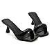 Women's Patent Leather One-Strap Low-Heeled Slip-On Fashion Sandals Sexy Square Open Toe Comfortable Mid-Heel Non-Slip Party Wedding Formal Mules (Black,7)