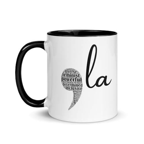 Science & Snark Kamala Harris Mug - Comma La, Election 2024 Coffee Cup with Affirmations, Great for a Progressive, Feminist, Leftist