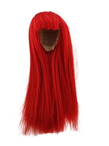 1/8 bjd Wig Head Circumference 5.5-6inch(14-15cm) high Temperature Fiber Long Straight red Hair with Bangs