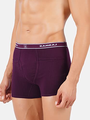 Image of RAMRAJ COTTON Men Cotton Trunks - Multicolor| Outer Elastic Waistband With Double Side Pockets