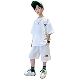 キッズ 子供服 セットアップ 上下セット 男の子 かっこいい 2点セット 小学生 アウトドア スポーツ 110 120 130 140 150 160 (110, ホワイト)