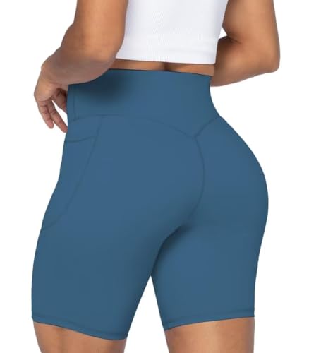 Image of Sunzel No Front Seam Biker Shorts for Women with Pockets, Yoga Workout Gym Bike Shorts with Tummy Control | 3, 5 Or 8-Inch Inseam, High Waisted, No Front Seam, Side Pockets, Buttery Soft, Compression Fit, Squat Proof, Tummy Control