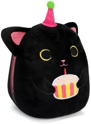 Miniatura 6 de KOPHINYE Peluche de gato negro de 8 pulgadas con pastel, lindo regalo de cumpleaños negro para niñas, niños y gatos, decoración de la habitación del
