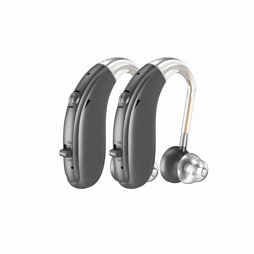 Image of Fastwell F27-2 Unit For Both Ear Rechargeable Hearing Aids for Adults with Hearing Loss, Mild To Moderate, Noise Reduction Ear Machine, (Grey-Pair) 1-Year Warranty