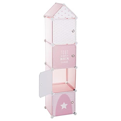 Casiers de Rangement Enfant Colonne - Rose 34x139 cm - Atmosphera créateur d'intérieur