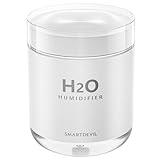SmartDevil Small Humidifier, 500ml Portable Mini Plant Humidifier, USB Personal Desk Humidifier for Bedroom, Office, Travel with Night Light, Auto Shut-Off, Super Quiet, White