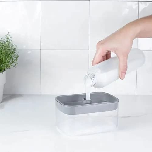 Dispenser Detergente 2 Em 1 Esponja Limpeza Louça Dosador Ou