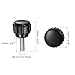 uxcell 12pcs Knurled Clamping Knobs M4 x 12mm Metric 304 Stainless Steel Male Thread Thumb Screw on Type 14mm Plastic Round Head Threaded Hand Bolt Stud Knobs Black