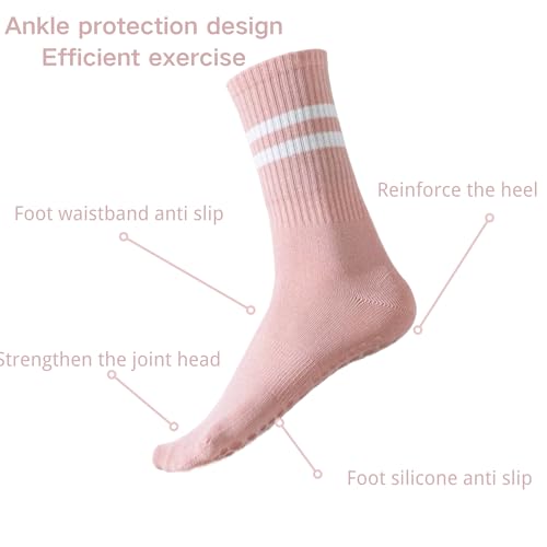 Image of Yoga Socks Silicone Non-slip Bottom Women's Mid-tube Socks Fitness Socks Dance Pilates Socks Professional Sports Socks