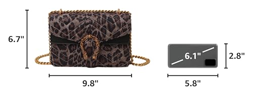 Image of MYHOZEE Crossbody Bags for Women - Snake Printed Clutch Purses Leather Chain Shoulder Bags Evening Handbags