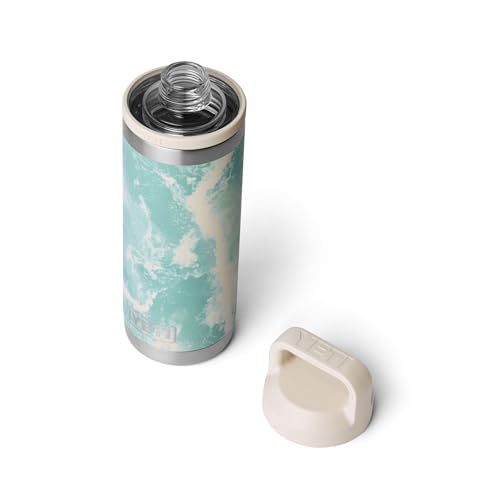 Image of YETI Rambler 18 oz Bottle, Leakproof, Vacuum Insulated, Stainless Steel with Chug Cap, Sea View