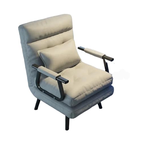 Cama plegable individual for almuerzo, sofá con respaldo, silla reclinable con cojín de látex, muebles for el hogar y el dormitorio, versión gruesa Para Terraza, Piscina, Jardín(65x65x68-off white)