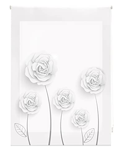 Blindecor Flores | Estor Enrollable Translúcido con Estampado Impresión Digital | Modelo Garden | 130 x 180 cm (ancho por alto) Tamaño de la Tela 127 x 175 cm | Estores para Ventanas