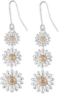 Triple Daisy Drop Earrings