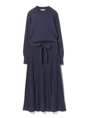 [ビームスハート] ワンピース リブニット トップス × スカートセット(S～M・手洗い可能・セットアイテム) レディース NAVY Sのサムネイル