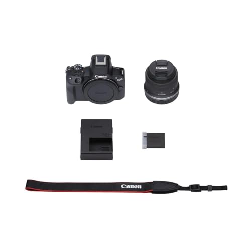 Image of Canon EOS R50 Mirrorless Camera 24.2MP APS-C 4K Video Wi-Fi & Bluetooth Vlogging Camera Bundle with 64GB SDXC Memory Card, Slinger Shoulder Bag (EOS R50 w /RF-S18-45mm)