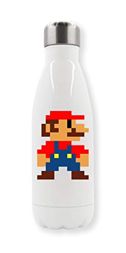 LukeTee Pixel Super Mario Botella de Agua Termo