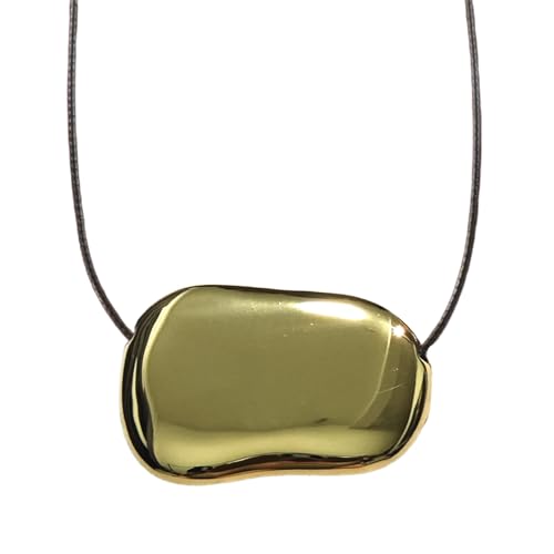 Chunky Necklaces Bean Necklace Gold Plated Necklace Gold Necklace for Women Dainty Necklace 25.6inch