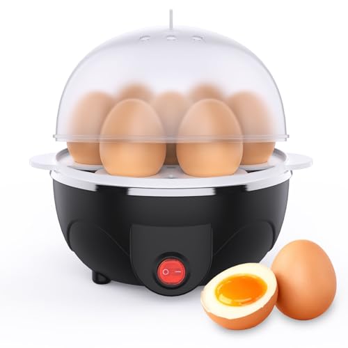 RAINBEAN Egg Cooker 7 Eggs Capacity Rapid Electric Cooker for Hard Boiler or Steamer Auto Shut Off Feature