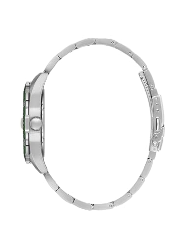 Image of Daniel Klein Men Analog Watch | Silver Case | Dark Green Dial | Silver Stainless Steel Strap | 44 mm | Water Resistant 5 ATM | DK.1.14195-3