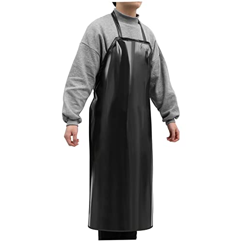 AUTSUPPL Unisex Industrial Apron for Kitchens and Oil-resistant Neck or Sleeveless Black Random Style 110x80cm
