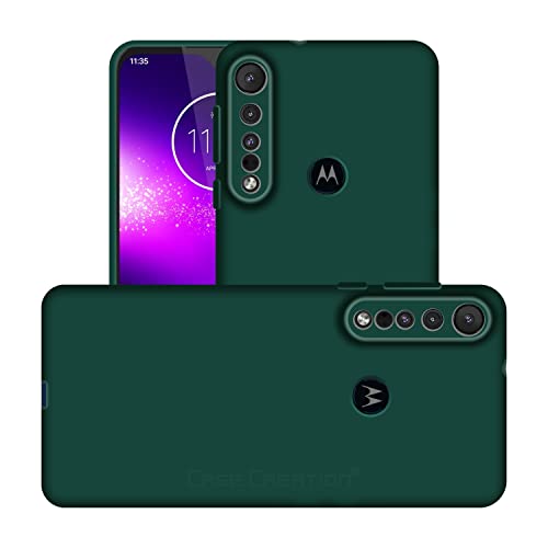 Image of Case Creation Liquid TPU Silicone Cover for Moto G8 Play Soft Case,Anti-Dirty Slim Case Frosted Matte Candy TPU Raised Bezel (Splash of Color) Back Case Cover for Motorola Moto G8 Play -Lake Green