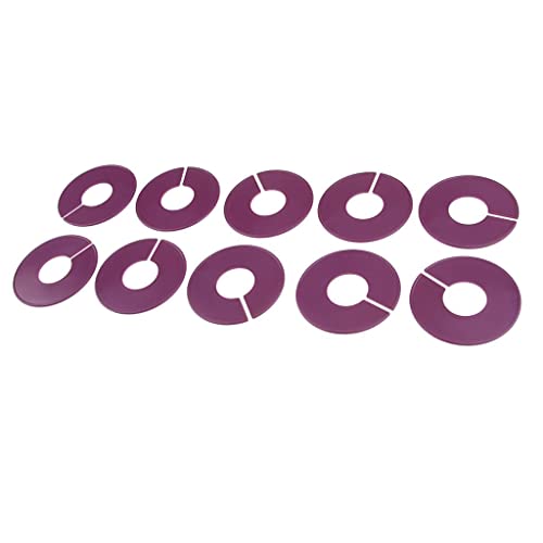 Gitohoni 10 Piezas Separadores Redondos para Perchas de Ropa Divisores de Tamaño para Armario Organizador para Perchas Etiquetas de Plástico Adecuados, Púrpura