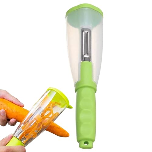 Pelapatate Multifunzionale in Acciaio Inossidabile | 20 * 5.5 Cm Conveniente Pelapatate | Pelaverdure Con Contenitore | Gadget Da Cucina Con Sbucciatura Rapida Con Impugnatura Ergonomica per Frutta