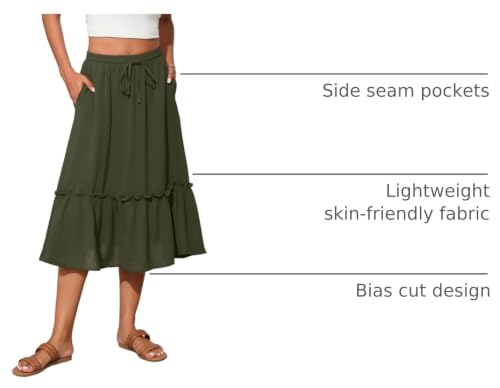 Image of Witsmile High Waist Tiered Skirts for Women Flowy Skirts for Women Long Length with Pockets 2026 Fashion Trendy