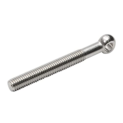 Image of MroMax M8 x 70mm Machinery Shoulder Swing Lifting Eye Bolt, 2Pcs 304 Stainless Steel Metric Thread Lifting Eye Bolt for Home Renovation, Pipeline Gate Valves Fasteners, Silver
