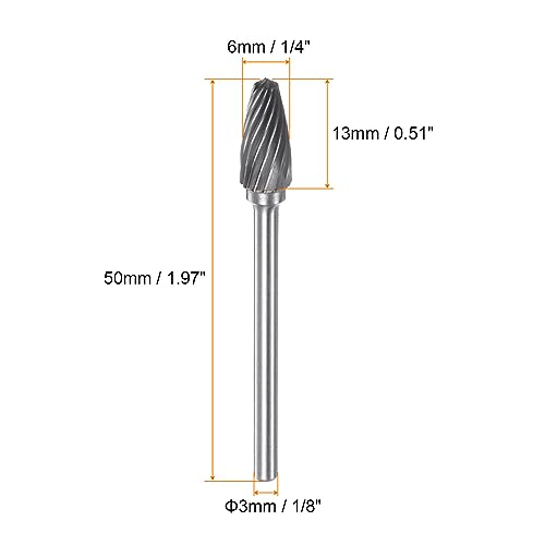 Juego de 10 Fresas Carburo HARFINGTON 1/8" Shank 1/4" Cabeza Forma Árbol miniatura 2