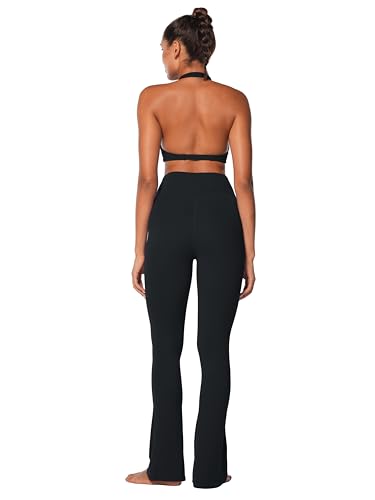 Sunzel Women's Halter Neck Sports Bra, Twist Front Yoga Crop Top with Removable Pads, Open Back V Neck Bra for Gym Workout4