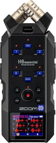 Image of Zoom H6essential 6-Track 32-Bit Float Portable Audio Recorder Bundle with APH-6e H6essential Accessory Pack with Hairy Windscreen, Padded Shell Case, AC Adapter, & USB C-Cable (H6e + APH6E Bundle)