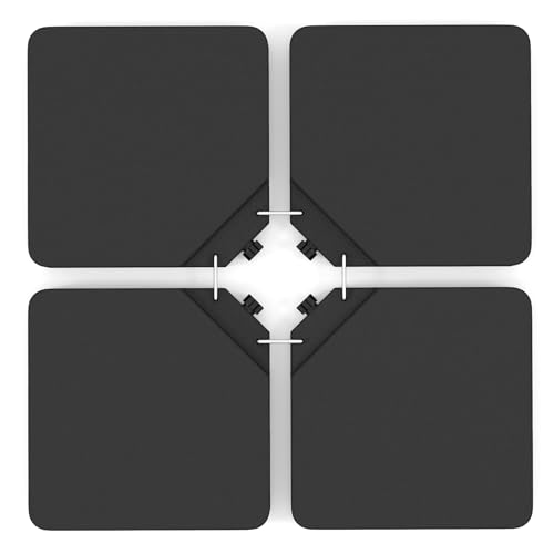 Tangkula 4 Piece 220 Lbs Umbrella Base, Offset Umbrella Weights with 4 Square HDPE Plate & 4 Connection Metal Hooks, Handle, Water & Sand Fillable Cantilever Umbrella Stand for Patio, Garden, Pool