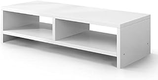 Youyijia Monitor Stand Riser Wood Monitor Stand with Drawer 50 X 20 X 11.7cm 2 Tier Computer Desktop Stands for Desk PC Laptop Display Screen Printer Notebook White