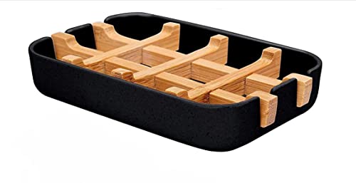 Seifenschale Bambus Holz Mit Abtropfschale Holz Seifenschale Seifenhalterung Mit Abtropfwanne Seifenhalter Bambusfaser Aus Bambusfaser Nachhaltig Umweltfreundlich Für Küche Bad Waschbecken Deck Cover