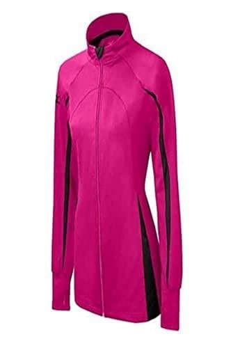 Image of Mizuno Elite 9 Focus Full Zip Jacket, Shocking Pink/Black, Small
