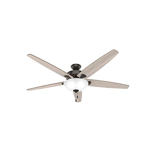 Hunter Fan Company 51121 Stockbridge Indoor Ceiling Fan with LED Light and Pull Chain Control, 70", Noble Bronze Finish