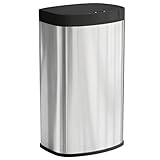 HOMCOM Poubelle de cuisine automatique 55L en acier...