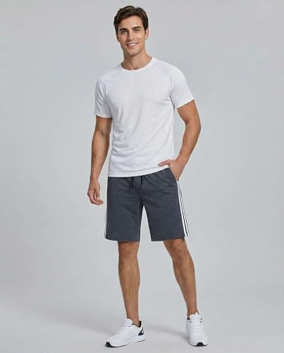 Image of Real Essentials Men's 5 Pack: 9 inch Dry-Fit Shorts - Athletic Gym, Workout, Basketball, Running, Casual Lounge Active Pockets