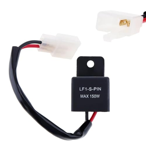 iJDMTOY 2-Pin Electronic LED Flasher Relay Fix for Motorcycle Bike Scooter LED Turn Signal Bulbs Hyper Flash Issue
