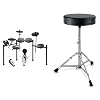 Alesis Nitro Mesh Kit – E Schlagzeug Elektronisch, achtteilig, aus Aluminium, mit Drumsticks, 385 integrierten Sounds und 60 Play-Along Tracks & XDrum Schlagzeughocker Semi (Höhenverstellbar 50-64cm)