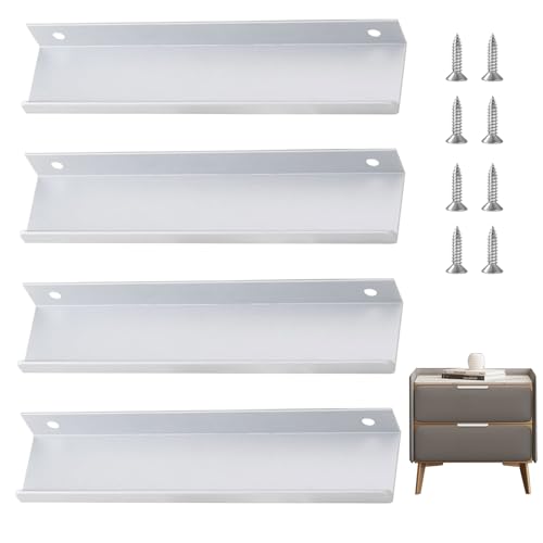 DONOONIS Maniglie per mobili nascoste, 4 pezzi maniglie invisibili per mobili moderne, maniglie per cucina, maniglie per cassetti in alluminio